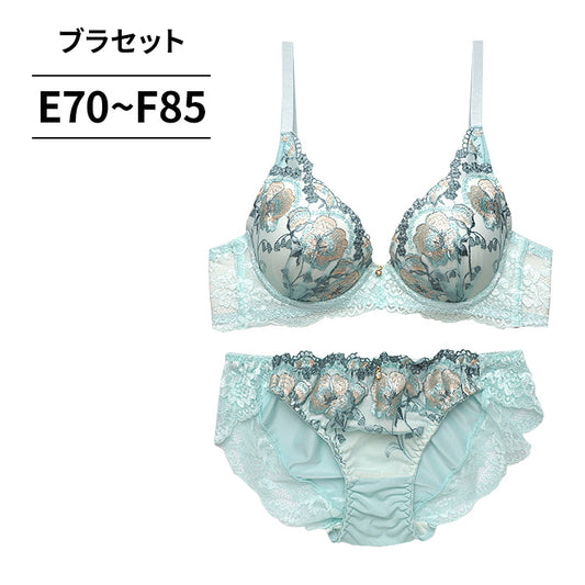 脇高ブラ＆ショーツセット 花柄刺繍【EFサイズ】ba0960b