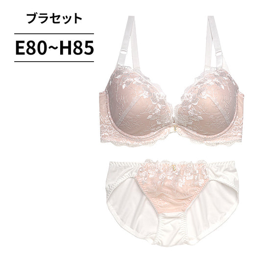 [まとめ買い対象]脇高ブラ＆ショーツセット 花柄レース【EFGHサイズ】 ba0964b