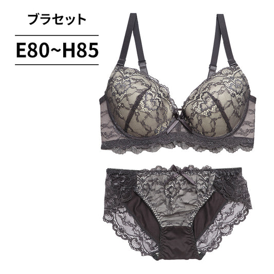 [まとめ買い対象]脇高ブラ＆ショーツセット シアーレース【EFGHサイズ】 ba0965b