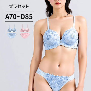 脇高ブラ＆ショーツセット 花柄刺繍 【ABCDサイズ】 ba0973