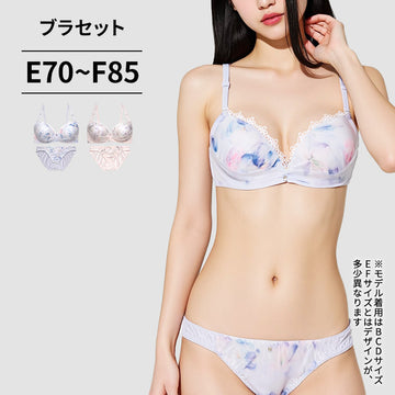 ブラ＆ショーツセット 花柄シフォン【EFサイズ】ba0975