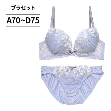脇高ブラ＆ショーツセット 花柄刺繍 【ABCDサイズ】 ba0976a