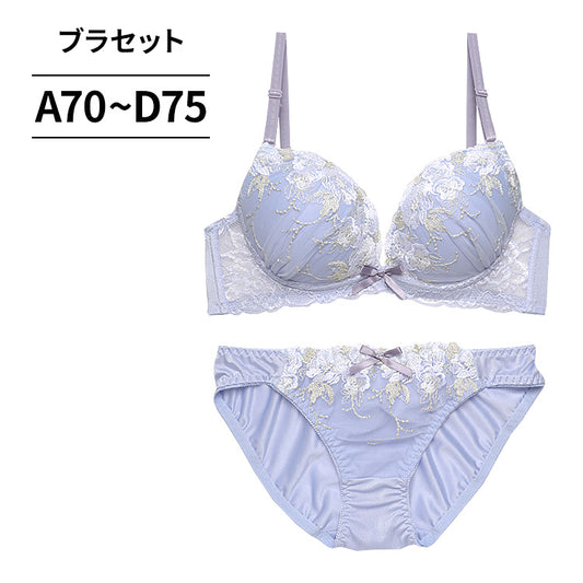 脇高ブラ＆ショーツセット 花柄刺繍 【ABCDサイズ】 ba0976a