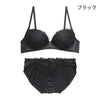 [11/11より順次発送]ノンワイヤーブラ＆ショーツセット ハート柄刺繍 【S/M/L/LLサイズ】 ba0978a