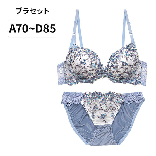 脇高ブラ＆ショーツセット 小花柄刺繍 【ABCDサイズ】 ba0982a
