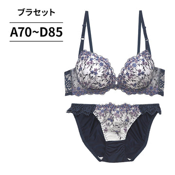脇高ブラ＆ショーツセット 小花柄刺繍 【ABCDサイズ】 ba0982b