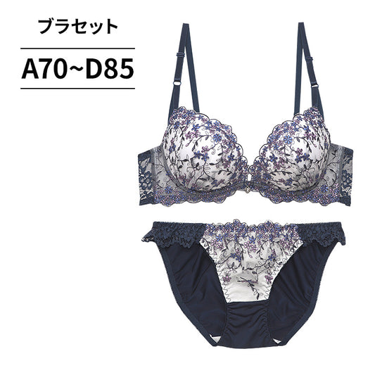 脇高ブラ＆ショーツセット 小花柄刺繍 【ABCDサイズ】 ba0982b