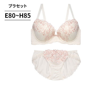 [まとめ買い対象]ブラ＆ショーツセット ローズ柄刺繍【EFGHサイズ】 ba0985a
