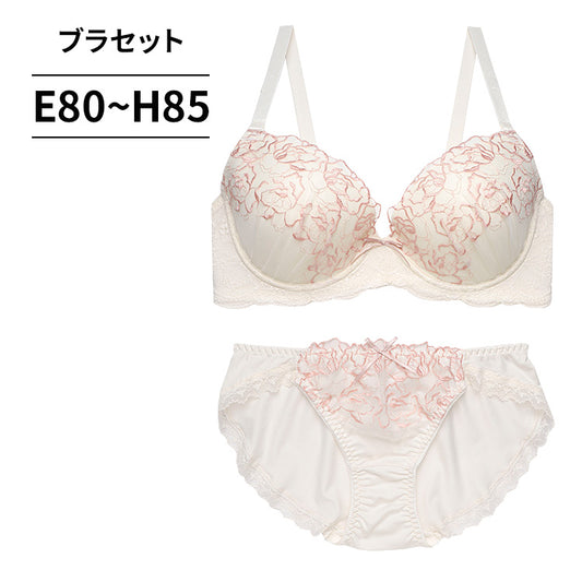 [まとめ買い対象]ブラ＆ショーツセット ローズ柄刺繍【EFGHサイズ】 ba0985a