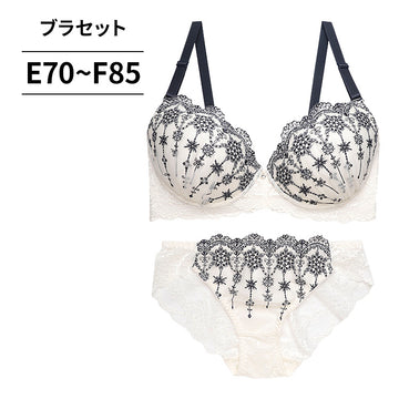 ブラ＆ショーツセット 雪柄刺繍【EFサイズ】ba0989b