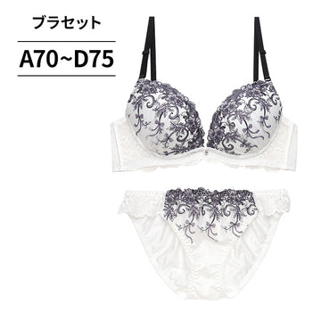 脇高ブラ＆ショーツセット 花柄刺繍 【ABCDサイズ】 ba0990b