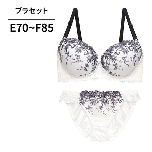 脇高ブラ＆ショーツセット 花柄刺繍【EFサイズ】ba0991b