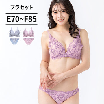 ブラ＆ショーツセット フルカップ風レース【EFサイズ】ba0993