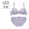 [まとめ買い対象]【12/10より順次発送】ノンワイヤーブラ＆ショーツセット 花柄刺繍 【S/M/L/LLサイズ】 ba0994b