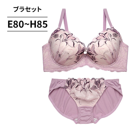 [まとめ買い対象]脇高ブラ＆ショーツセット 花柄刺繍【EFGHサイズ】 ba0999b