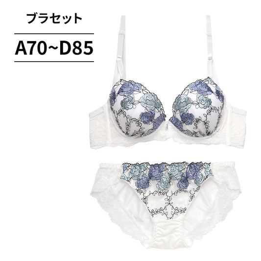 脇高ブラ＆ショーツセット 花柄刺繍 【ABCDサイズ】 ba1000b
