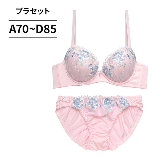 脇高ブラ＆ショーツセット 花柄刺繍 【ABCDサイズ】 ba1003a