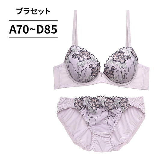 脇高ブラ＆ショーツセット 花柄刺繍 【ABCDサイズ】 ba1003b