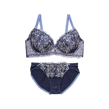 ブラ＆ショーツセット 花柄刺繍【EFGHサイズ】 ba1004b