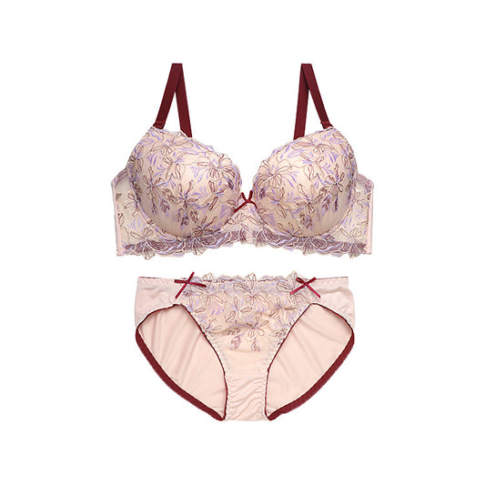 ブラ＆ショーツセット 花柄刺繍【EFGHサイズ】 ba1004a