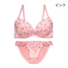 ブラ＆ショーツセット 花柄刺繍【EFGHサイズ】 ba1005