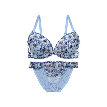 ブラ＆ショーツセット 花柄刺繍【EFGHサイズ】 ba1005b