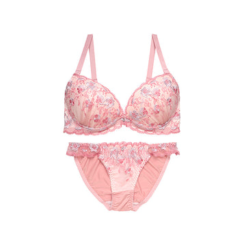 ブラ＆ショーツセット 花柄刺繍【EFGHサイズ】 ba1005a