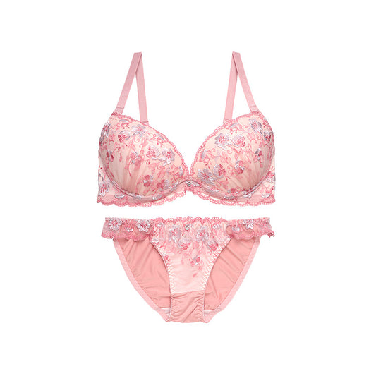 ブラ＆ショーツセット 花柄刺繍【EFGHサイズ】 ba1005a