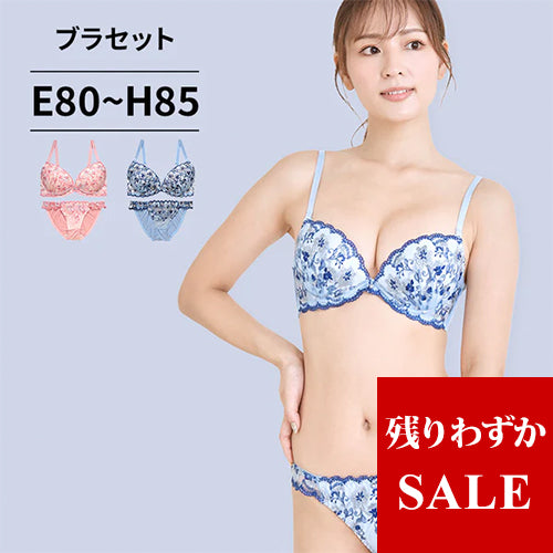 ブラ＆ショーツセット 花柄刺繍【EFGHサイズ】 ba1005