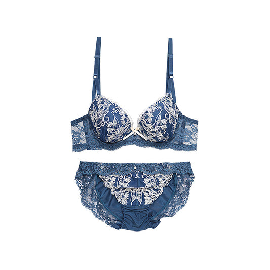脇高ブラ＆ショーツセット 花柄刺繍 【ABCDサイズ】 ba1006b