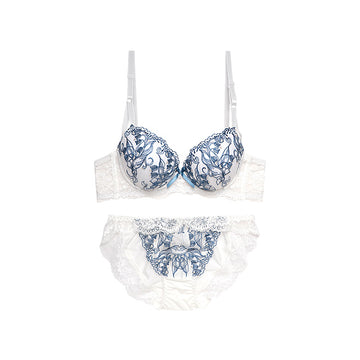 脇高ブラ＆ショーツセット 花柄刺繍 【ABCDサイズ】 ba1006a