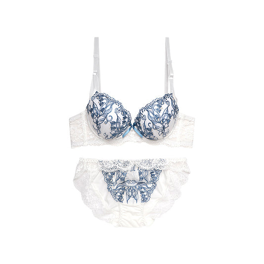 脇高ブラ＆ショーツセット 花柄刺繍 【ABCDサイズ】 ba1006a