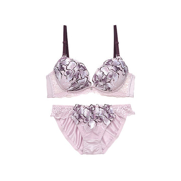 脇高ブラ＆ショーツセット 花柄刺繍 【ABCDサイズ】 ba1010b