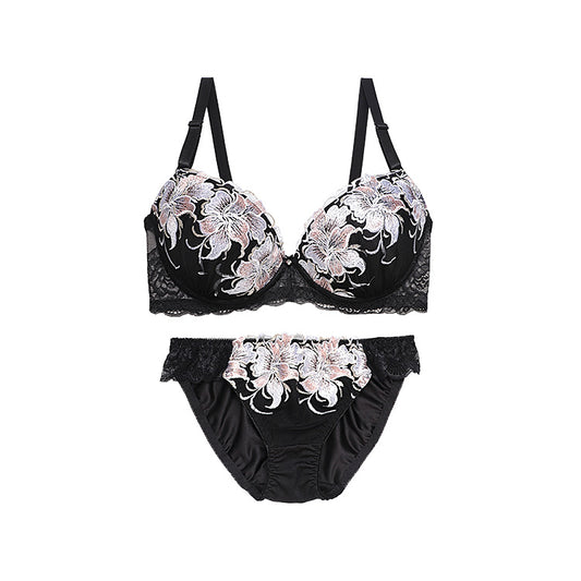 ブラ＆ショーツセット 花柄刺繍【EFサイズ】ba1011a