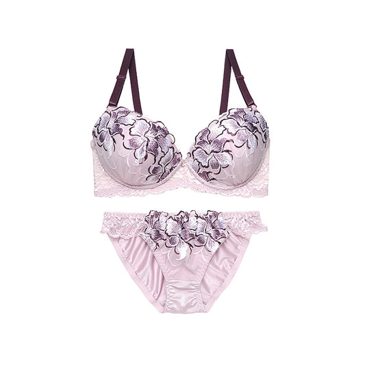 ブラ＆ショーツセット 花柄刺繍【EFサイズ】ba1011b