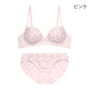【1/20より順次発送】ノンワイヤーブラ＆ショーツセット 小花柄刺繍 【S/M/L/LLサイズ】 ba1014