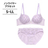 【1/20より順次発送】ノンワイヤーブラ＆ショーツセット 小花柄刺繍 【S/M/L/LLサイズ】 ba1014b
