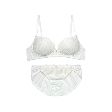 【1/20より順次発送】ノンワイヤーブラ＆ショーツセット 花柄刺繍 【S/M/L/LLサイズ】 ba1015b