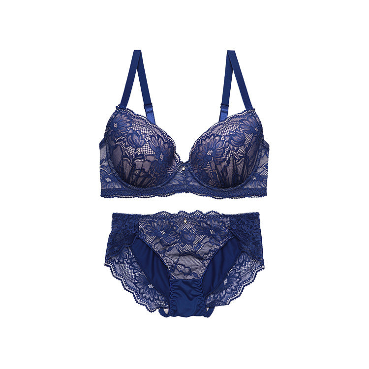 脇高設計】総レースブラ＆ショーツセット | 10cmの脇高ボーンでハミ肉