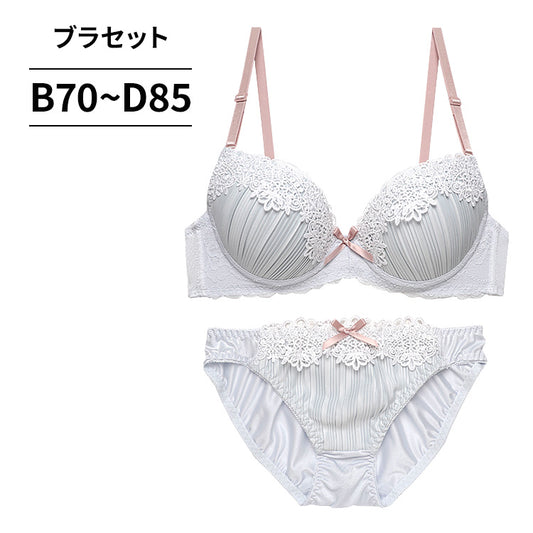 ブラ＆ショーツセット プリーツ×レース 【BCDサイズ】 ba1029a
