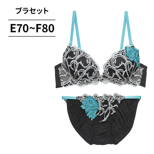 ブラ＆ショーツセット 花モチーフ【EFサイズ】ba1031a