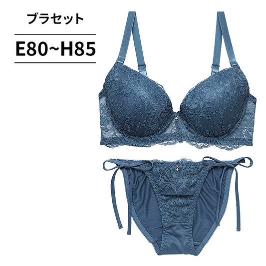 脇高ブラ＆ショーツセット フロントレース×脇ヒモショーツ【EFGHサイズ】 ba1032a