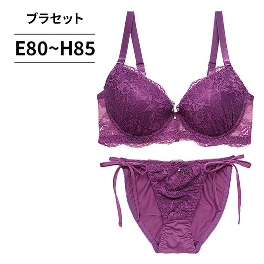 脇高ブラ＆ショーツセット フロントレース×脇ヒモショーツ【EFGHサイズ】 ba1032b