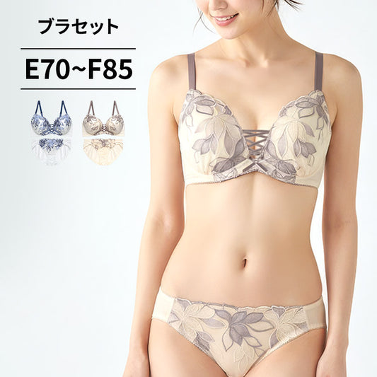ブラ＆ショーツセット 花柄刺繍【EFサイズ】ba1038