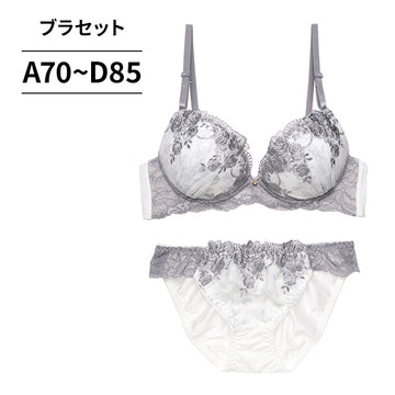ブラ＆ショーツセット 花柄刺繍 【ABCDサイズ】 ba1039a