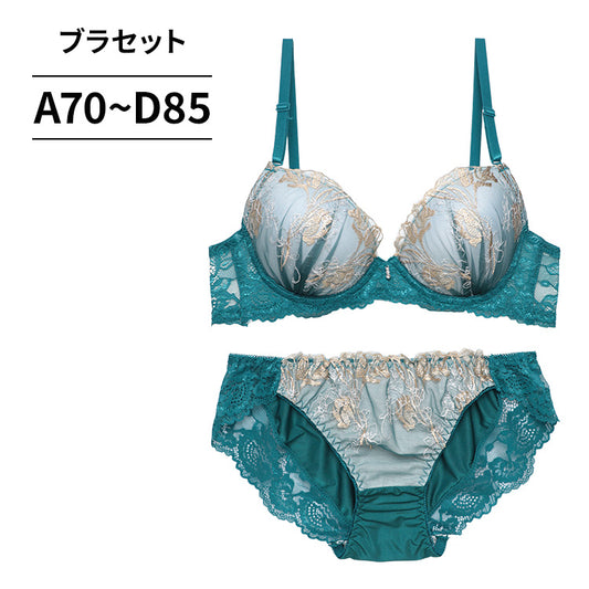 ブラ＆ショーツセット ラメ入り花柄刺繍 【ABCDサイズ】 ba1041b