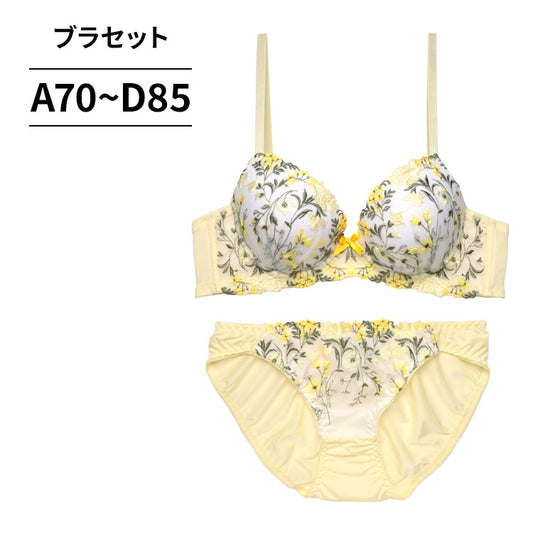 脇高ブラ＆ショーツセット 花柄刺繍 【ABCDサイズ】 ba1042b