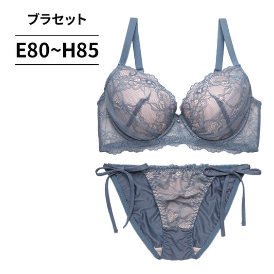 脇高ブラ＆ショーツセット フロントレース×脇ヒモショーツ【EFGHサイズ】 ba1043a