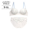 【3/10より順次発送】ノンワイヤーブラ＆ショーツセット 小花柄刺繍 【S/M/L/LLサイズ】 ba1045a