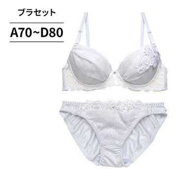 脇高ブラ＆ショーツセット 花柄レース×シフォン 【ABCDサイズ】 ba1050a